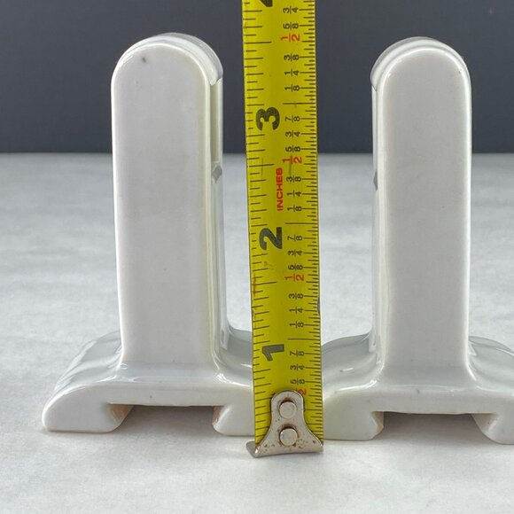 Vintage White Porcelain Towel Rack Mounts For Square Dowel - Picture 9 of 11